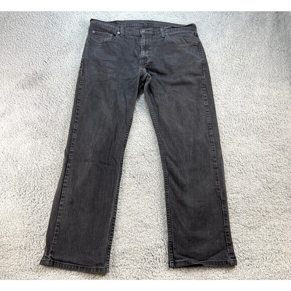 Levi's Black Jeans Mens 36x30 Loose Straight Dark Wash 5 Pocket Levis - Picture 1 of 11